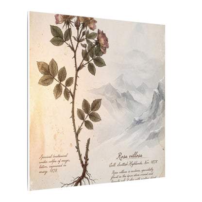 Winter Mountain Mist Herbarium Canvas Art | Earthy Decor