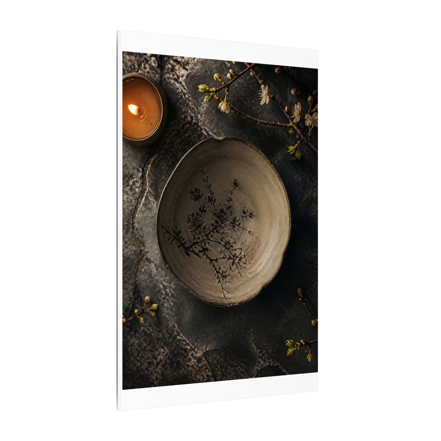 Ceramic Bowl Spring Canvas Art | Japandi Earthy Design
