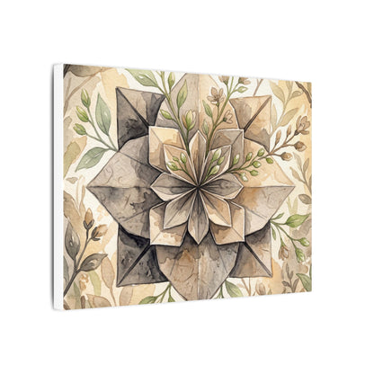 Warm Paper Fold Canvas Art - Watercolor Japandi