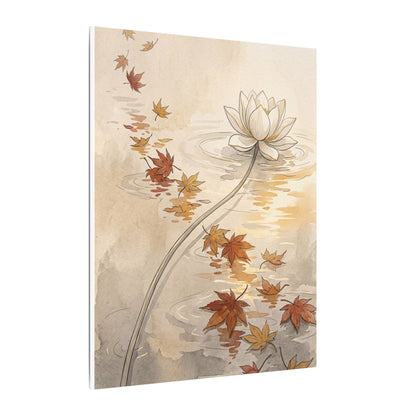 Lotus Flower Canvas Art | Autumn Japandi Minimal Line Art