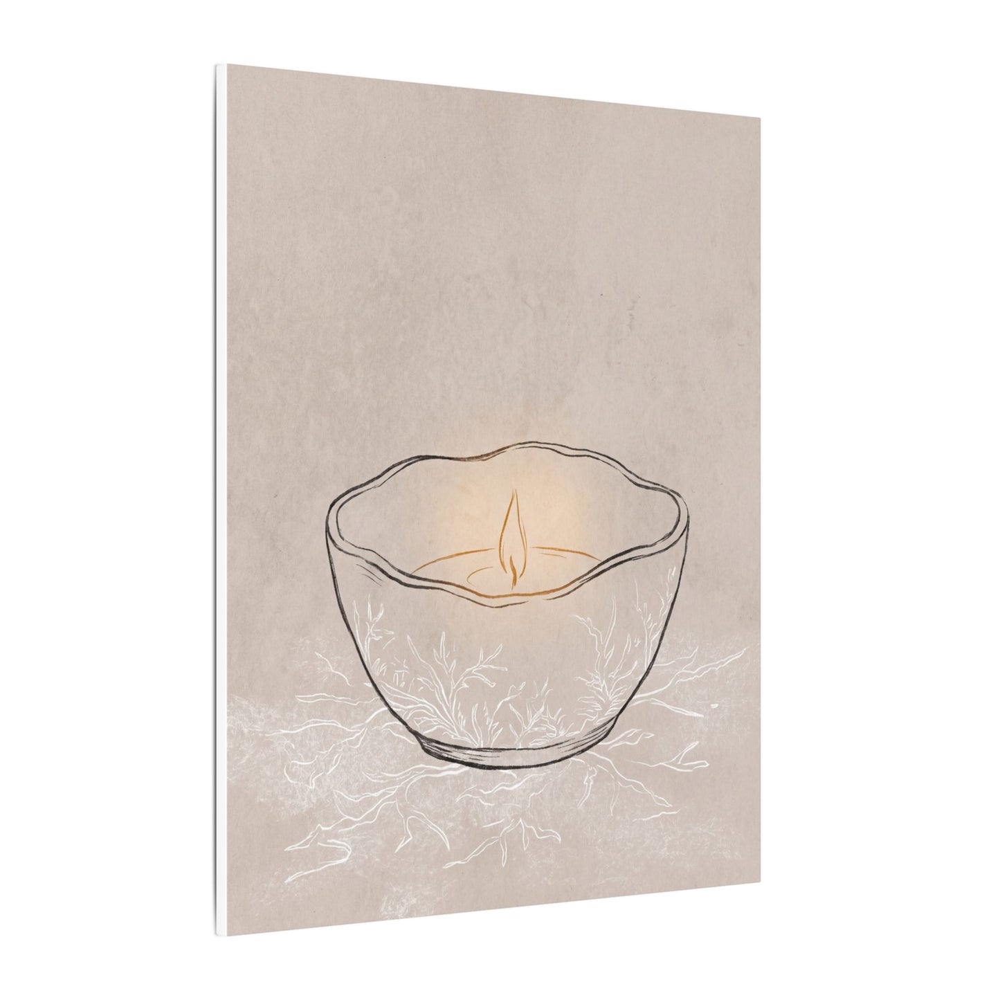 Ceramic Bowl Minimal Line Canvas Art | Neutral Japandi Art