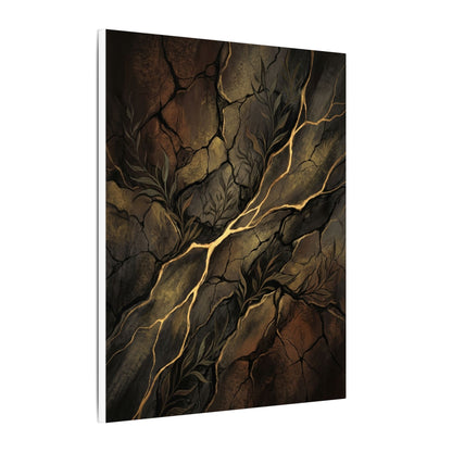 Cracked Earth Charcoal Ink Canvas Art | Bold Dark Japandi Art