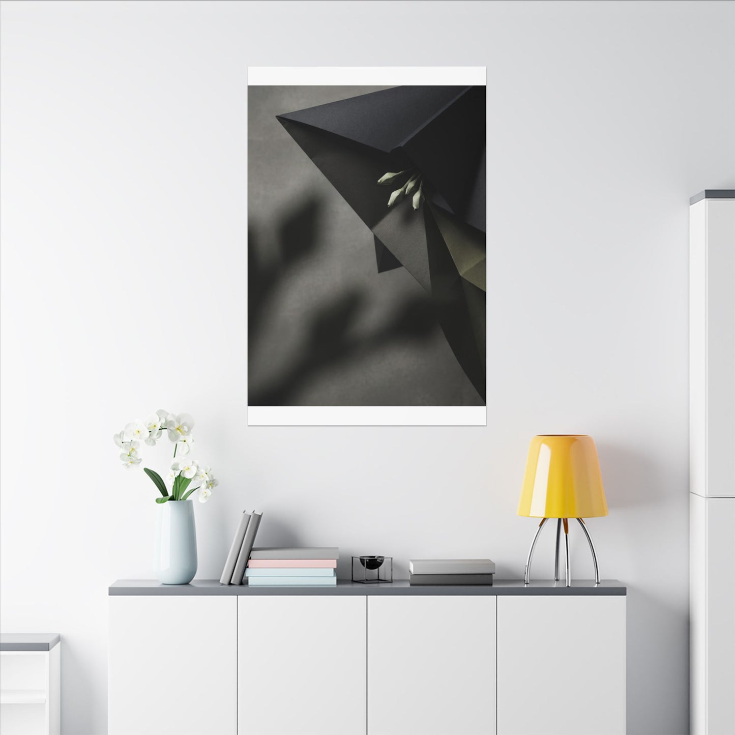 Paper Fold Moody Minimal Canvas Art | Luxurious Dark Japandi Art