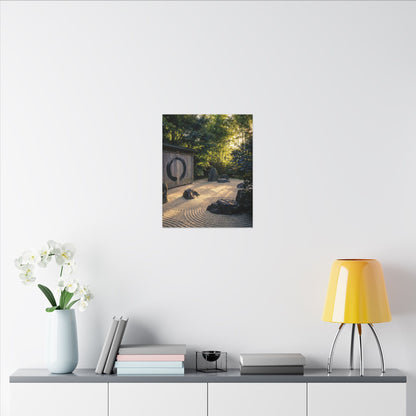 Rock Garden Enso Canvas Art | Tranquil Zen Art