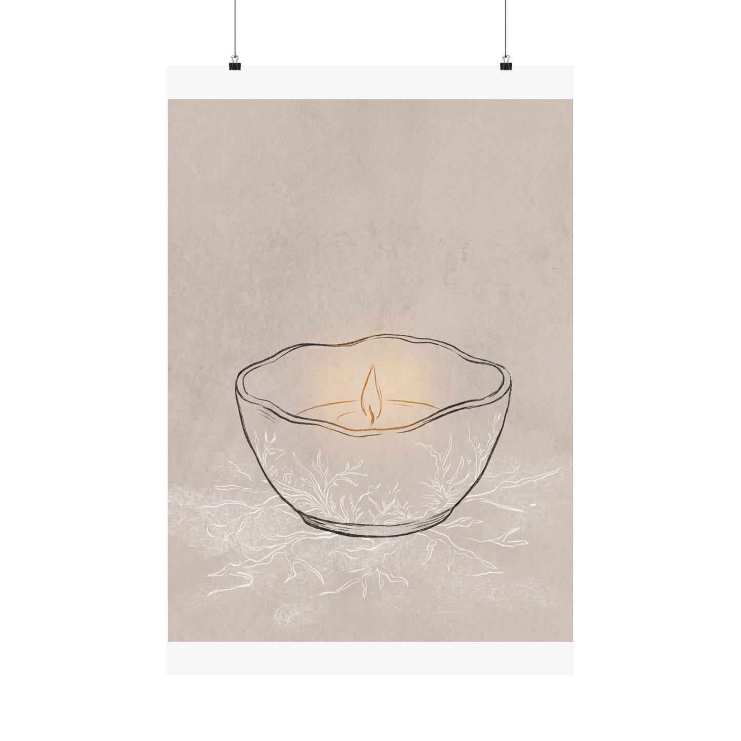 Ceramic Bowl Winter Wall Art Print | Japandi Warm Design Art Print
