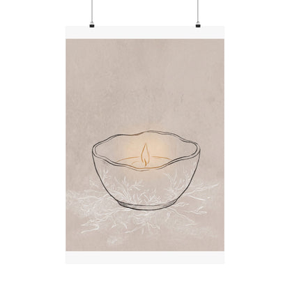 Ceramic Bowl Winter Wall Art Print | Japandi Warm Design Art Print