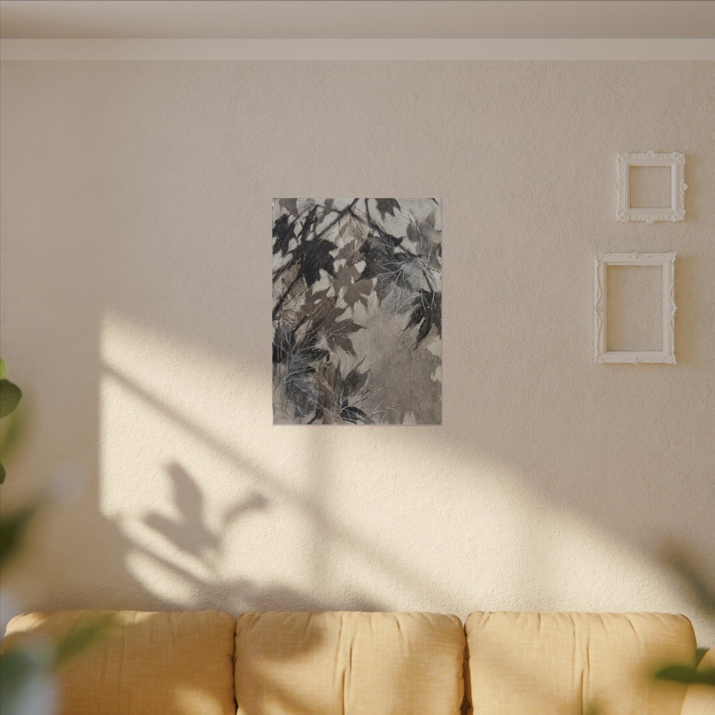 Shadow Play Texture Canvas Art | Cozy Japandi Art