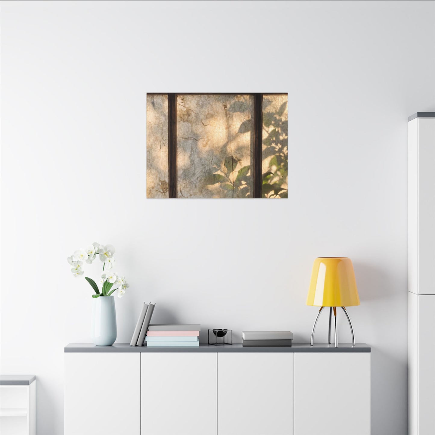 Golden Hour Shoji Screen Canvas Art - Japandi Mono No Aware