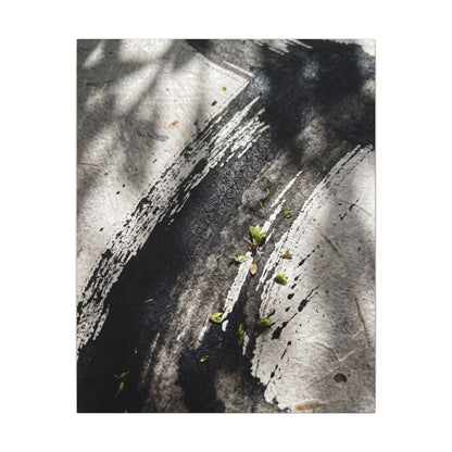 Ink Brushstroke Canvas Art | Spring Dark Japandi Moody Minimal Art