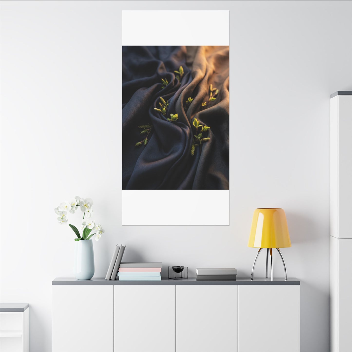 Spring Silk Drape Moody Minimal Canvas Art | Luxurious Decor