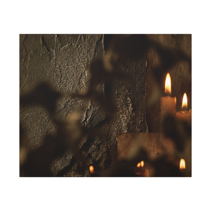 Shadow Play Dark Texture Canvas Art | Moody Dark Japandi Art