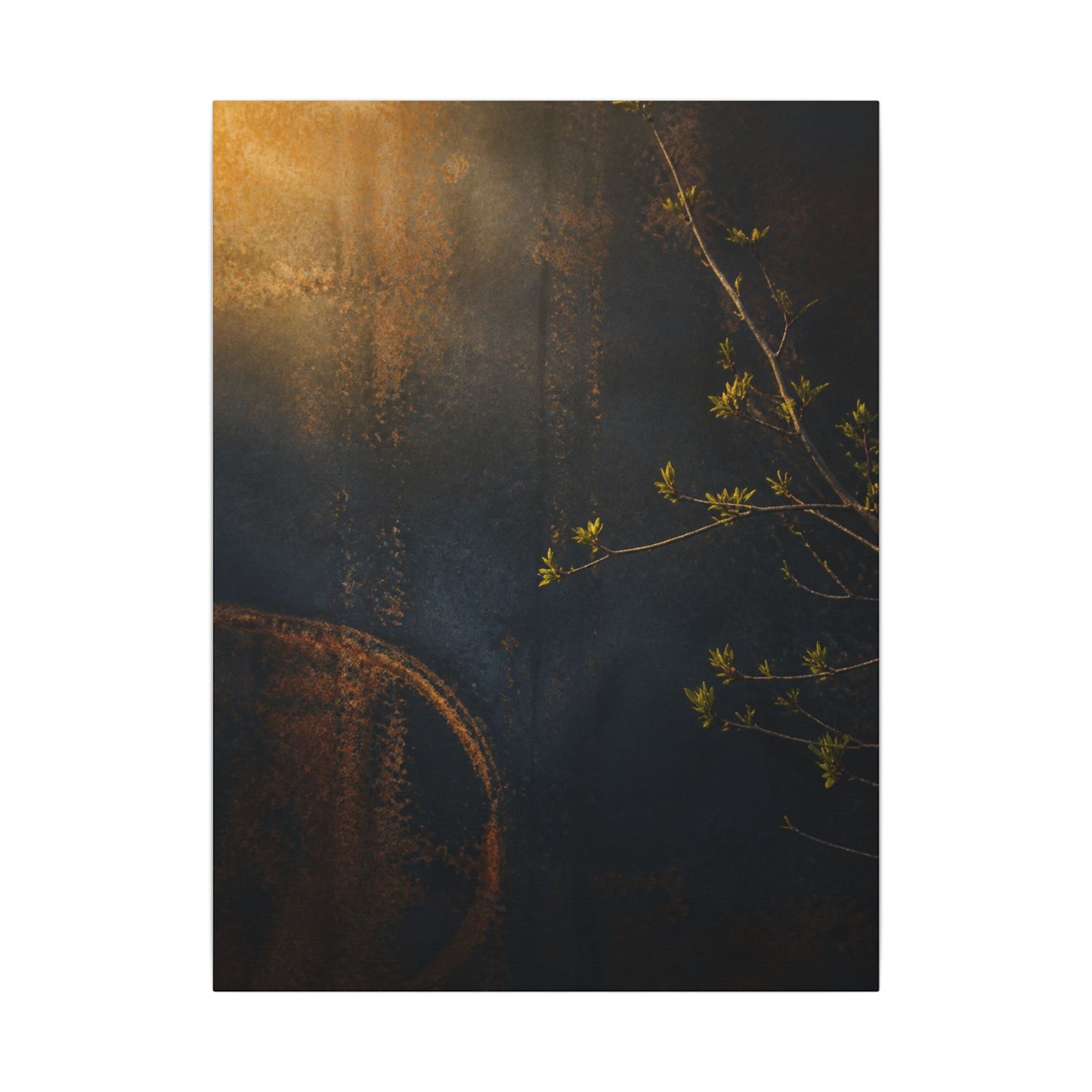 Spring Rust Patina Dark Texture Canvas Art | Moody Decor