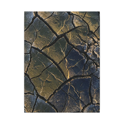 Winter Cracked Earth Moody Minimal Canvas Art | Atmospheric Decor