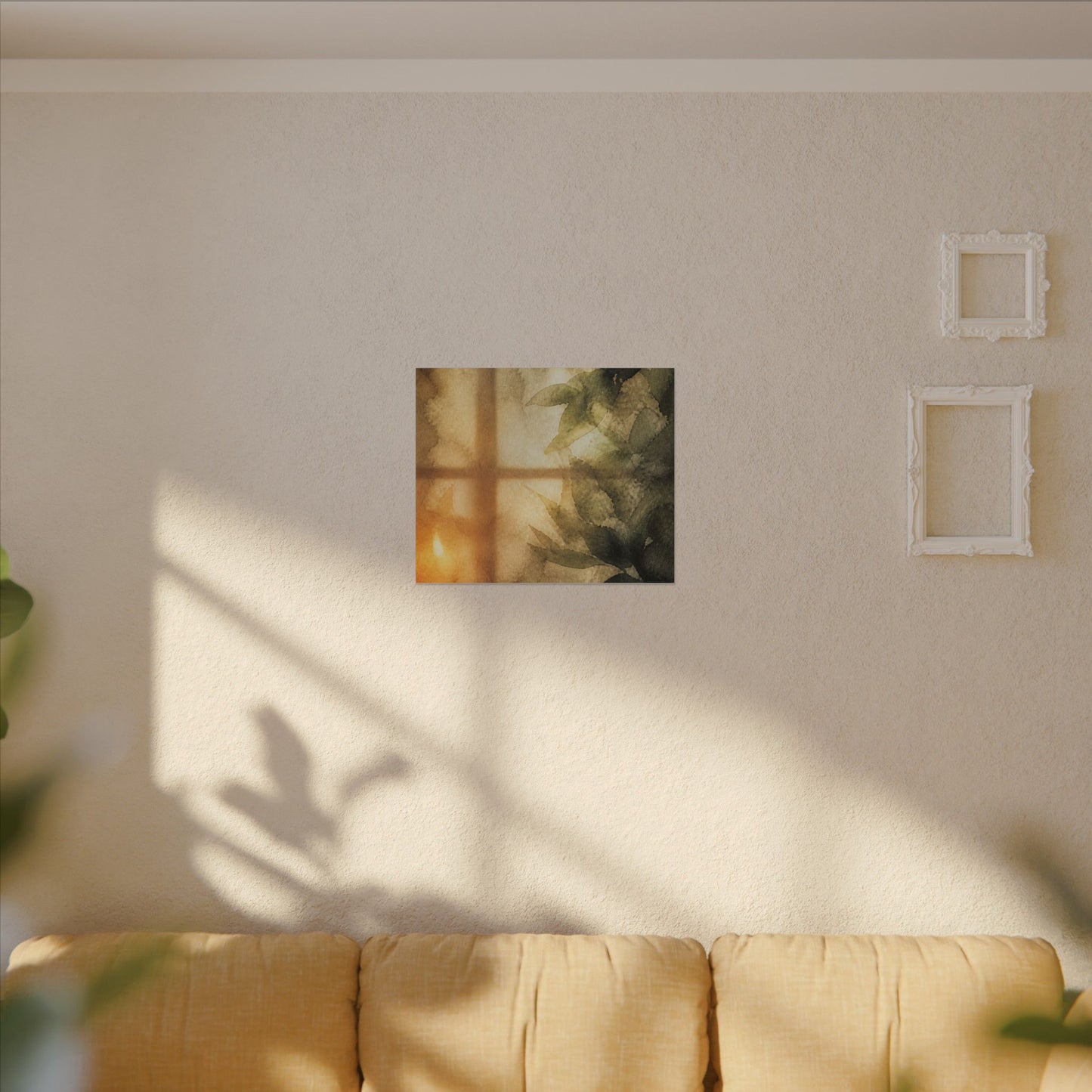 Cozy Shoji Screen Canvas Art - Watercolor Japandi