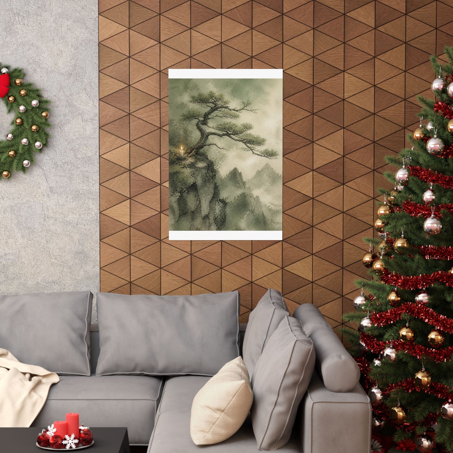 Spring Pine Tree Watercolor Wall Art Print | Cozy Decor
