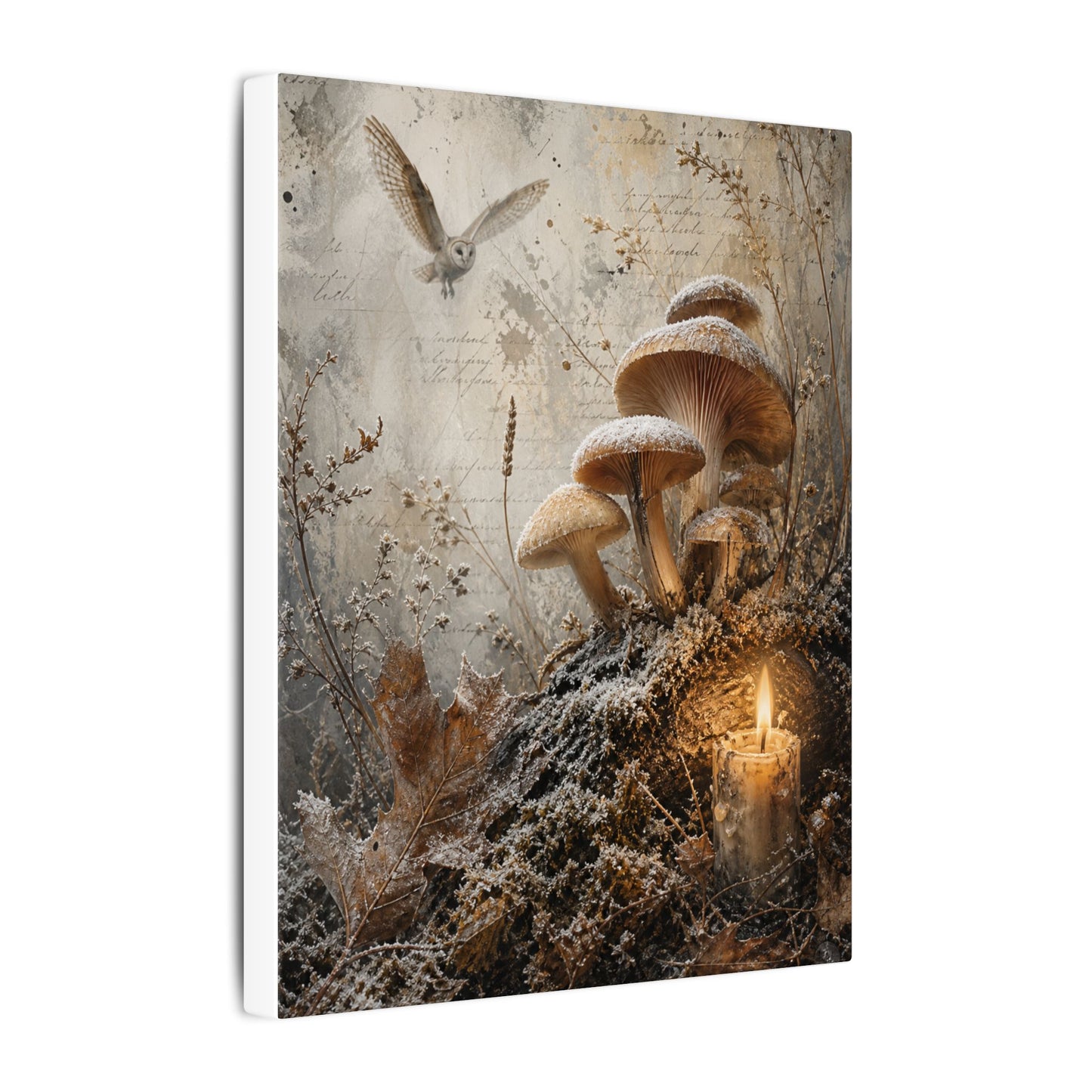 Wild Mushrooms Texture Canvas Art | Elegant Japandi Art