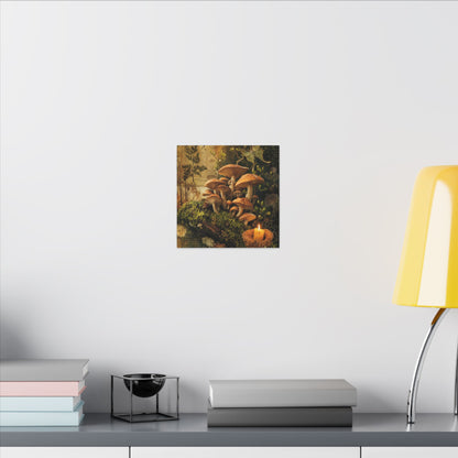 Spring Wild Mushrooms Herbarium Canvas Art | Earthy Decor