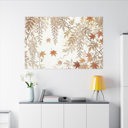 Shibui Wisteria Canvas Art - Japandi Japanese Pattern