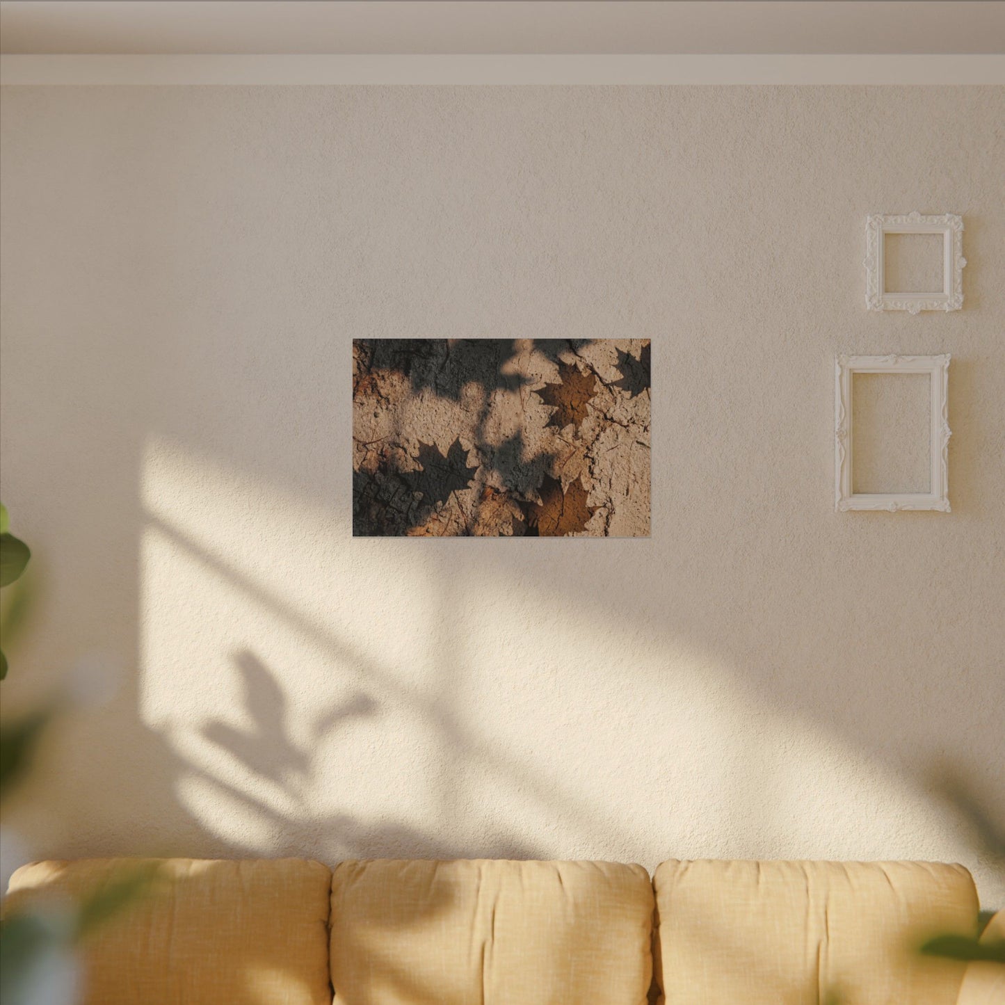 Cozy Shadow Play Canvas Art - Texture Japandi