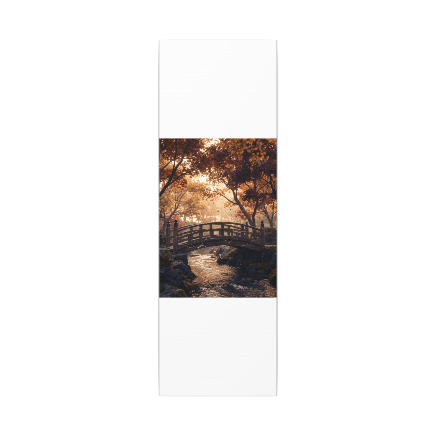 Autumn Wooden Bridge Gold Vein Canvas Art | Resilient Decor