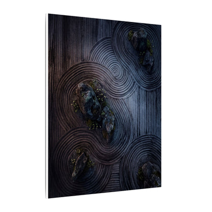 Spring Rock Garden Charcoal Ink Canvas Art | Bold Decor