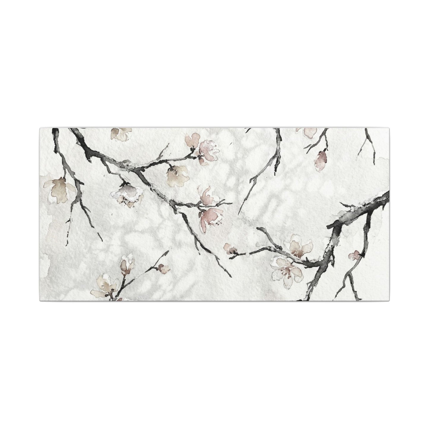 Cherry Blossom Canvas Art | Winter Japandi Watercolor Art