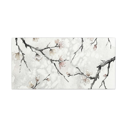Cherry Blossom Canvas Art | Winter Japandi Watercolor Art