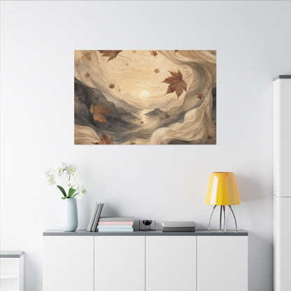 Autumn Silk Drape Watercolor Canvas Art | Earthy Decor