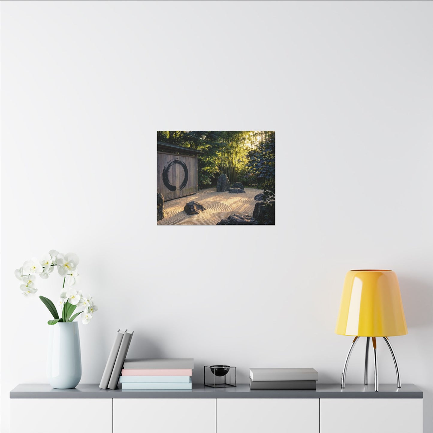 Rock Garden Enso Canvas Art | Tranquil Zen Art
