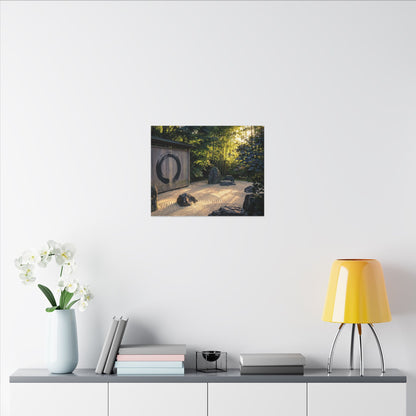 Rock Garden Enso Canvas Art | Tranquil Zen Art