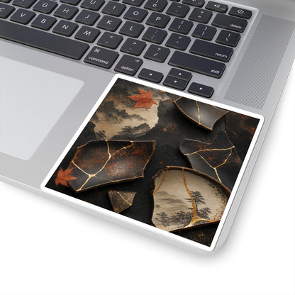 Ma Broken Pottery Sticker - Kintsugi Gold Vein