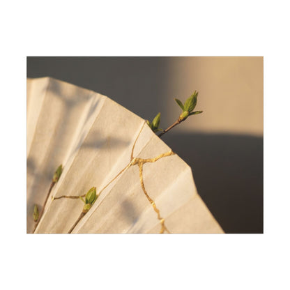 Paper Fold Gold Vein Canvas Art | Healing Kintsugi Art