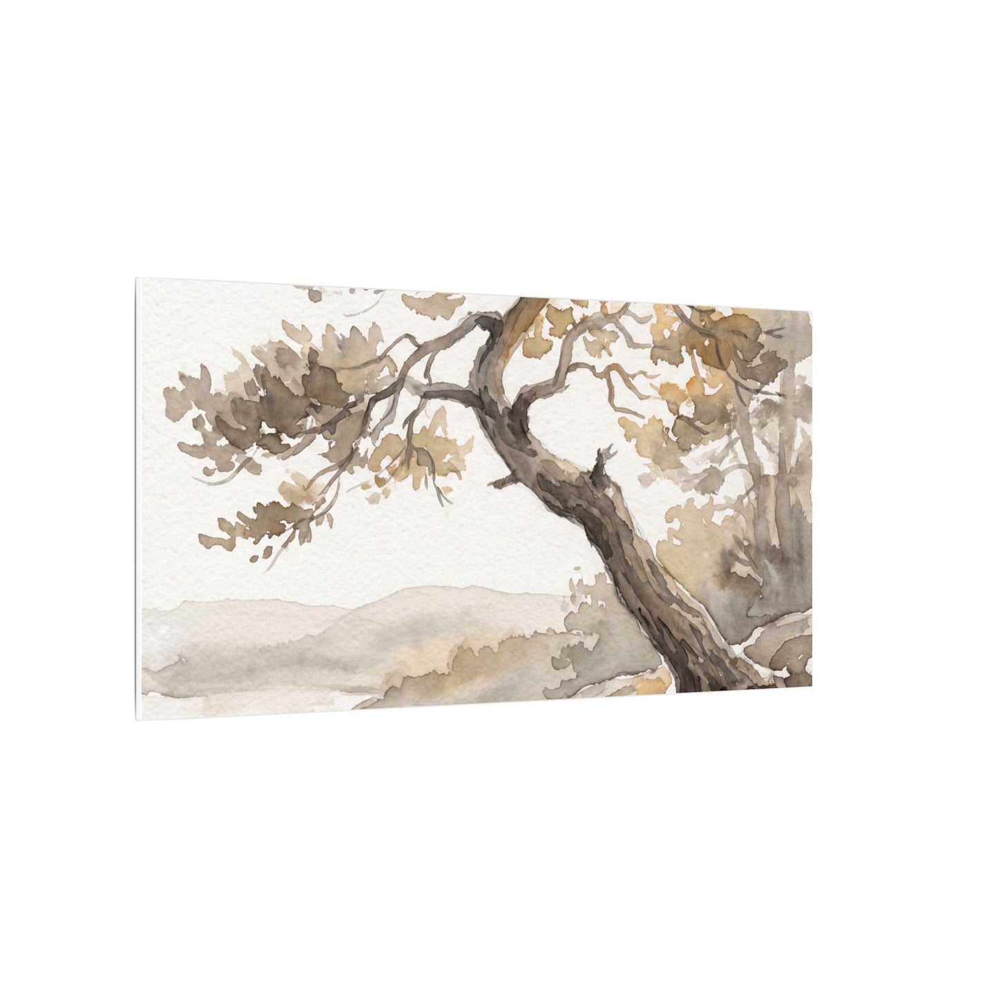 Pine Tree Watercolor Canvas Art | Elegant Japandi Art