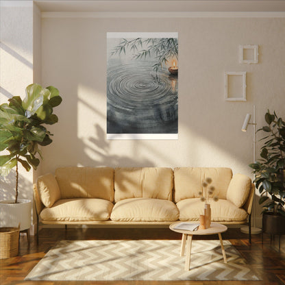 Water Ripple Sumi E Canvas Art | Calm Zen Art