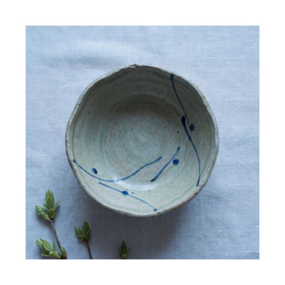 Japandi Ceramic Bowl in Moonlight | Minimal Line Wall Art Print