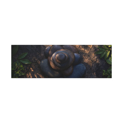 Ma River Stones Canvas Art - Dark Japandi Dark Texture