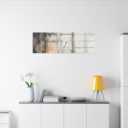 Shoji Screen Canvas Art | Spring Japandi Watercolor Art