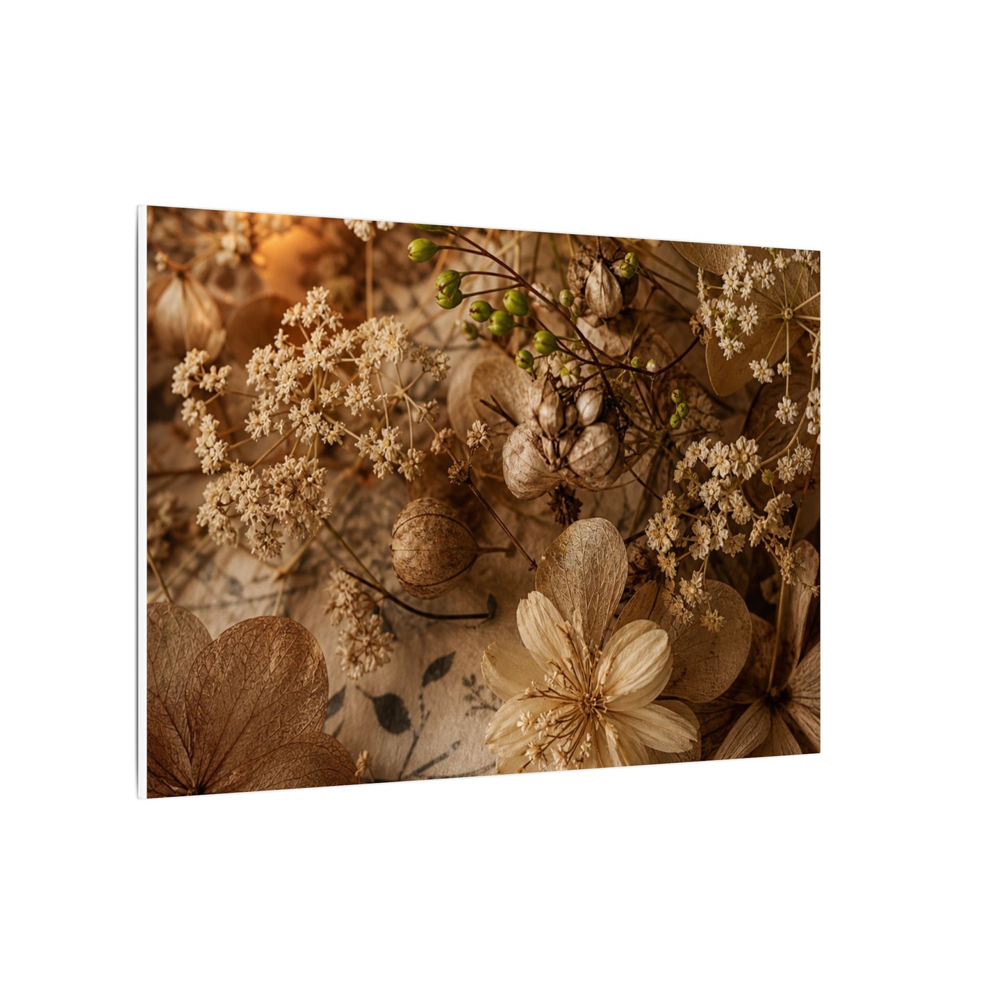 Spring Dried Flowers Japanese Pattern Canvas Art | Earthy Decor