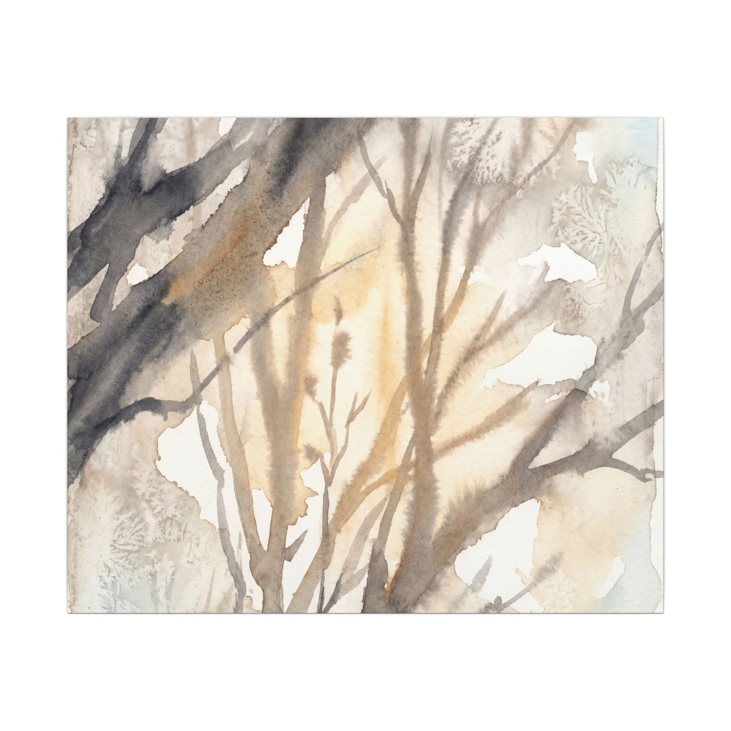 Ma Shadow Play Canvas Art - Japandi Watercolor