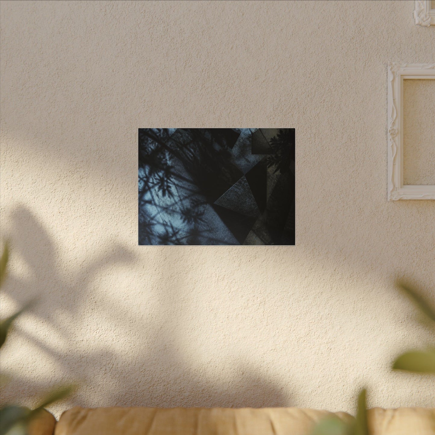 Shadow Play Winter Canvas Art | Dark Japandi Luxurious Design