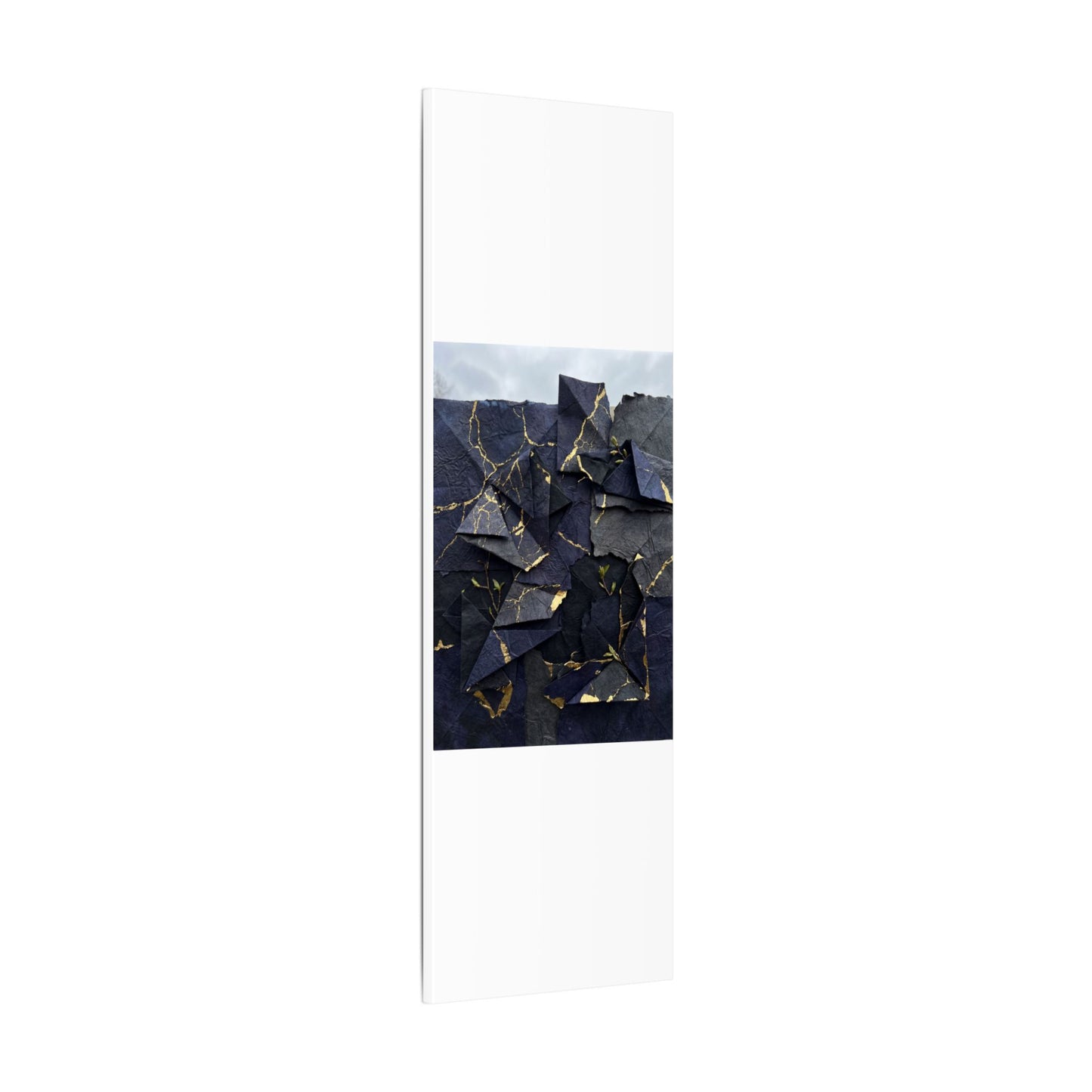 Beautiful Paper Fold Canvas Art - Crackle Gold Kintsugi