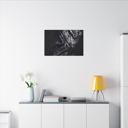 Seijaku Silk Drape Canvas Art - Dark Japandi Dark Texture