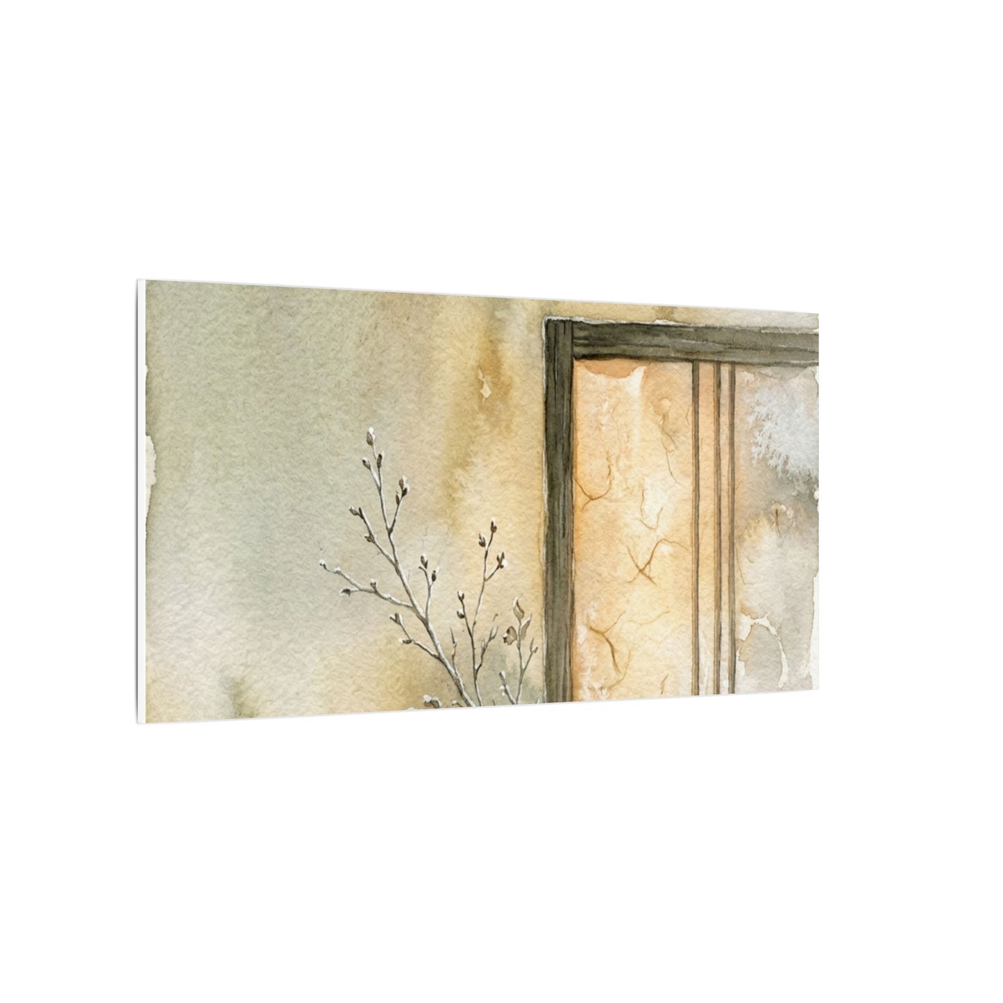 Ma Shoji Screen Canvas Art - Japandi Watercolor