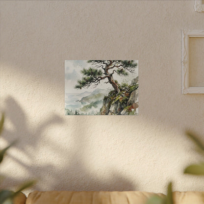 Pine Tree Spring Canvas Art | Japandi Neutral Design