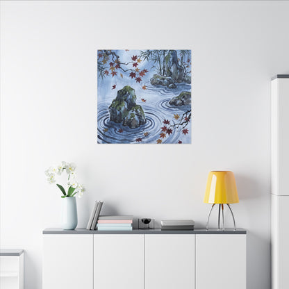 Rock Garden Autumn Canvas Art | Zen Tranquil Design