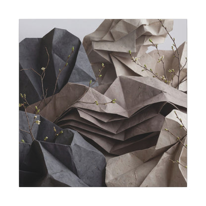 Neutral Paper Fold Canvas Art - Texture Japandi