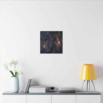 Incense Smoke Winter Canvas Art | Dark Japandi Sophisticated Design