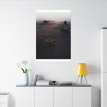 Spring Rock Garden Shadow Zen Canvas Art | Luxurious Decor