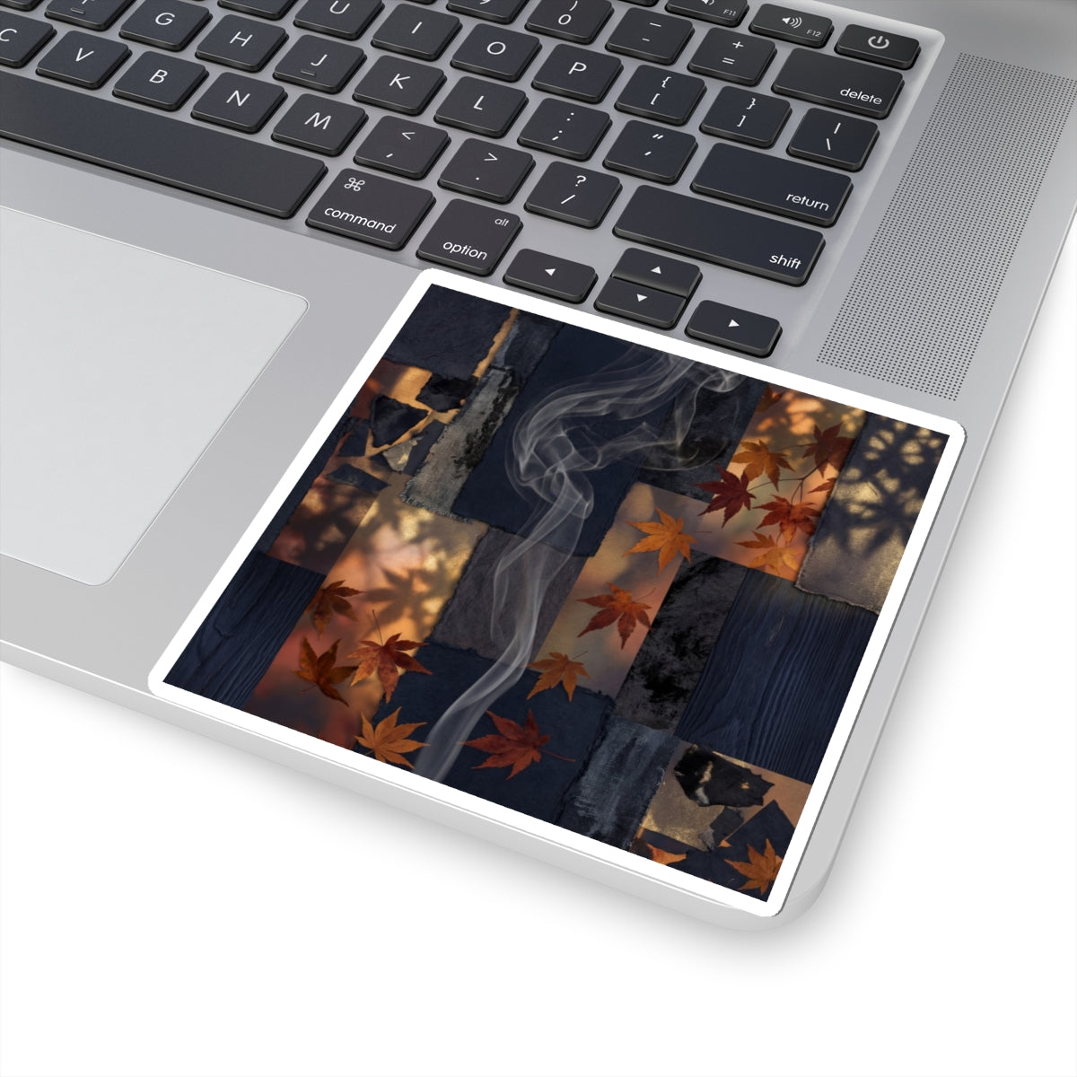 Dappled Incense Smoke Sticker - Dark Japandi Seijaku Art Print