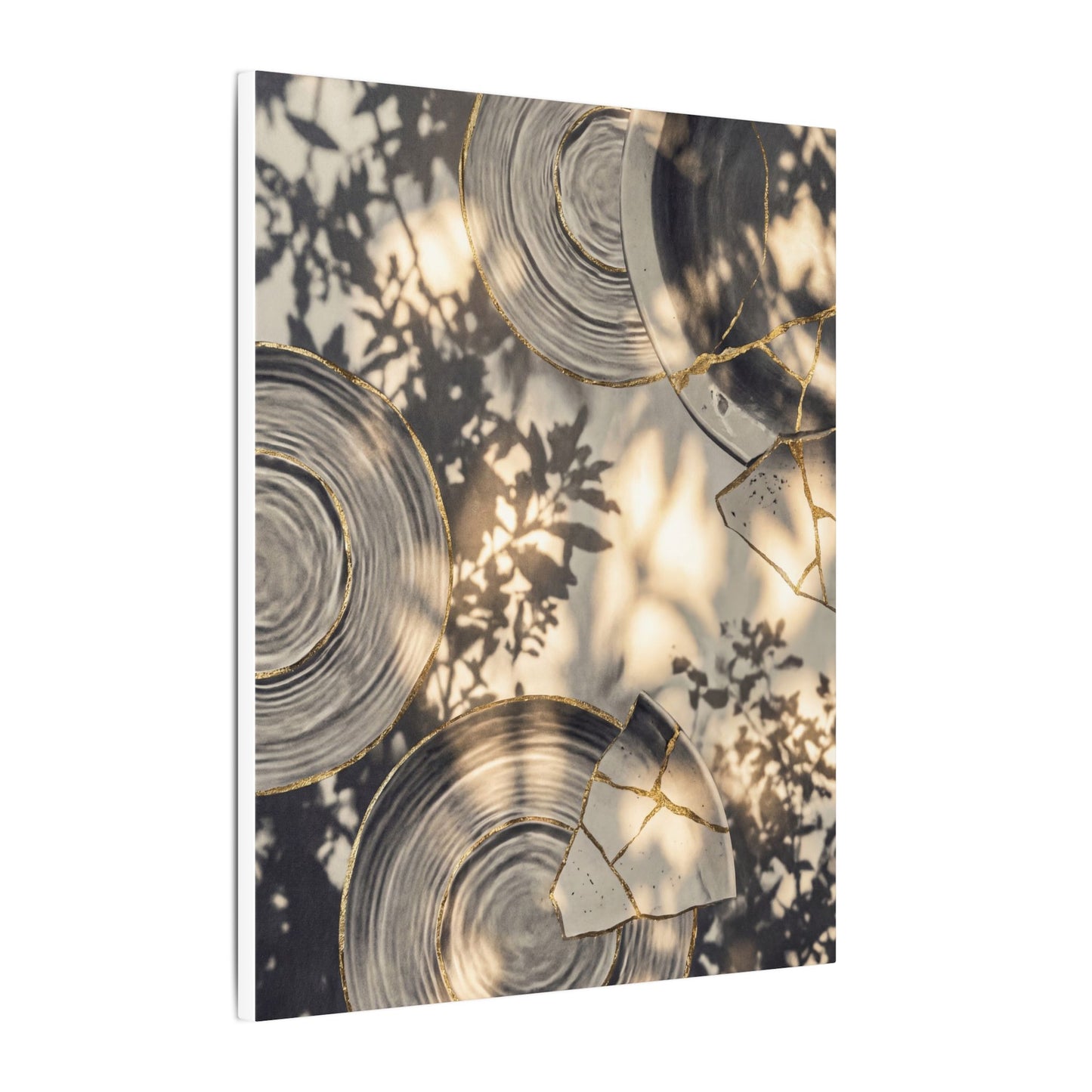 Healing Water Ripple Canvas Art - Gold Vein Kintsugi
